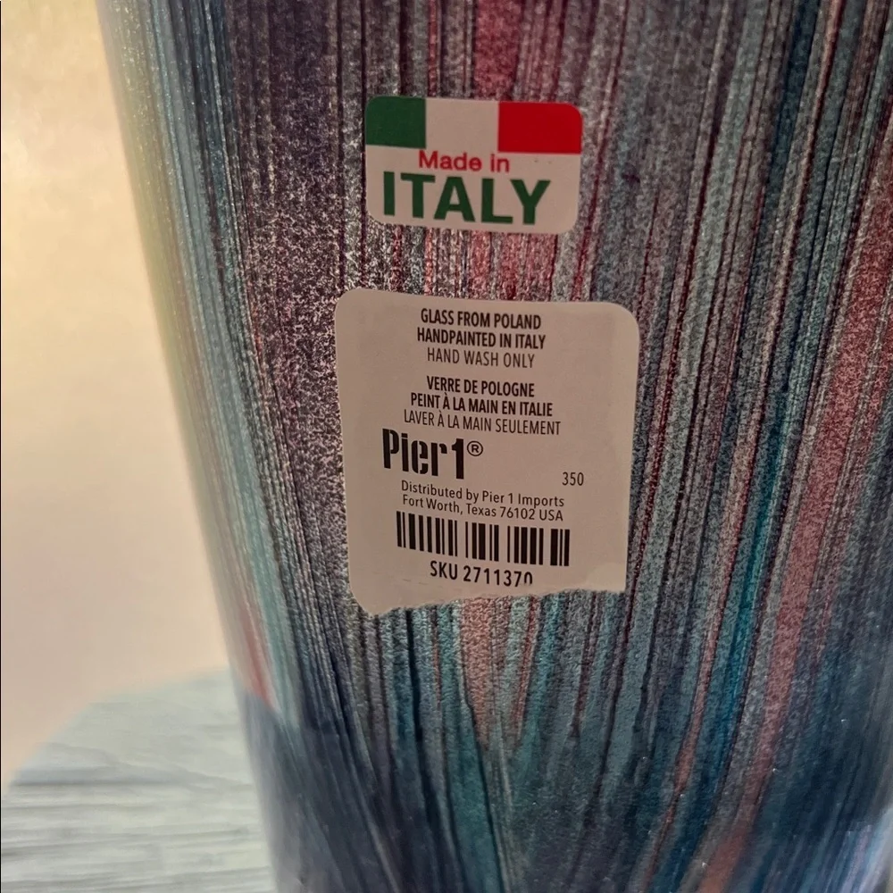Pier 1 Imports Murano Glass Vase Made In Italy New with Tags